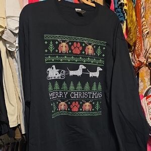 Gildan Black Merry Christmas Long Sleeve Tee